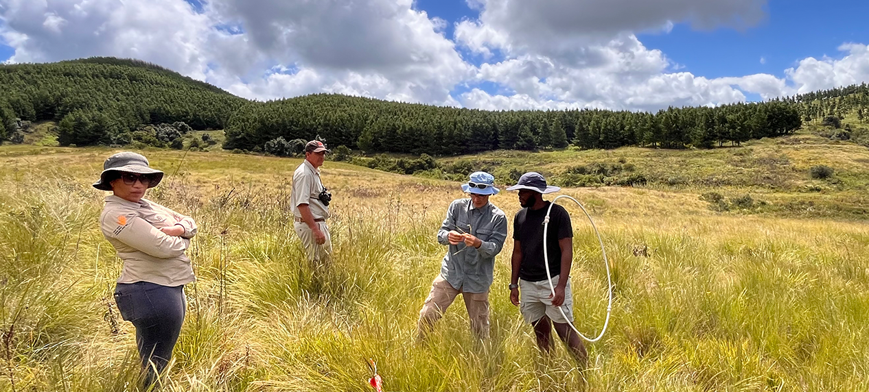 EWT ecologist conducting habitat assessment for offset planning