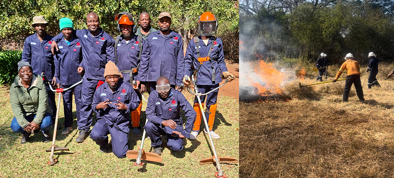 Community members in the Soutpansberg receiving fire safety training from the EWT