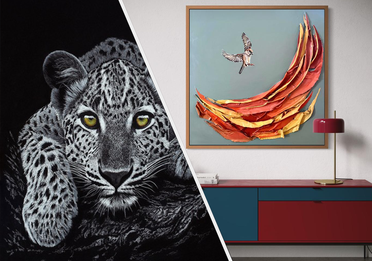 Art pieces and fine wine displayed for auction