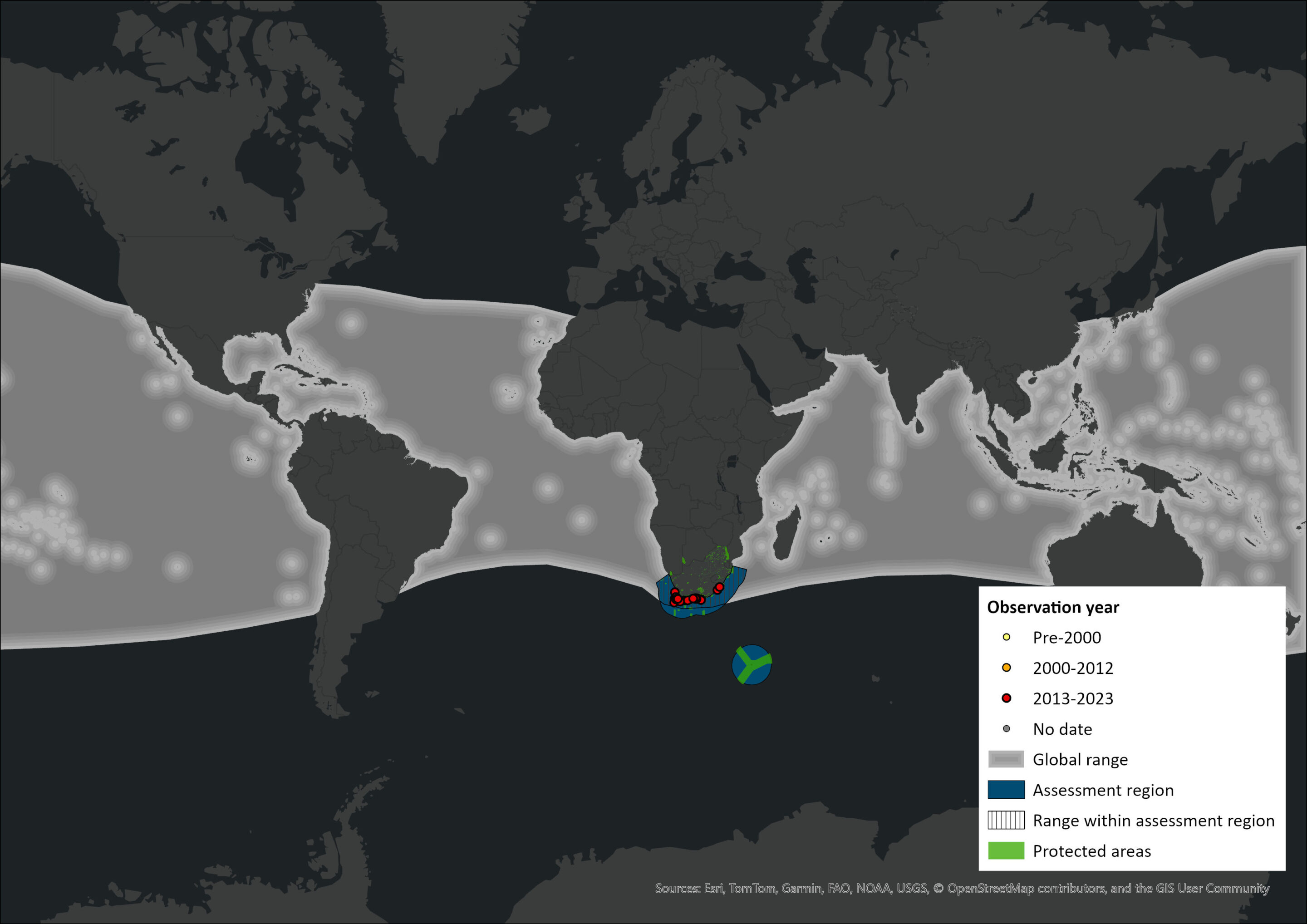 Distribution map of Balaenoptera edeni brydei