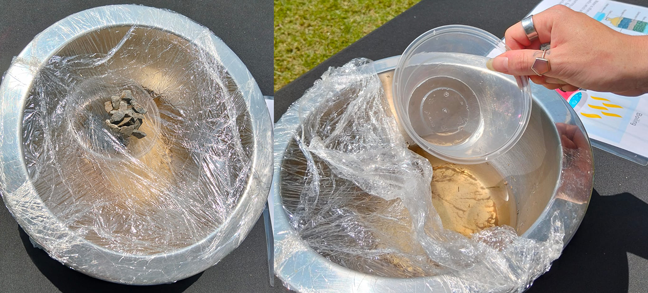 water cycle demonstration condensation experiment students