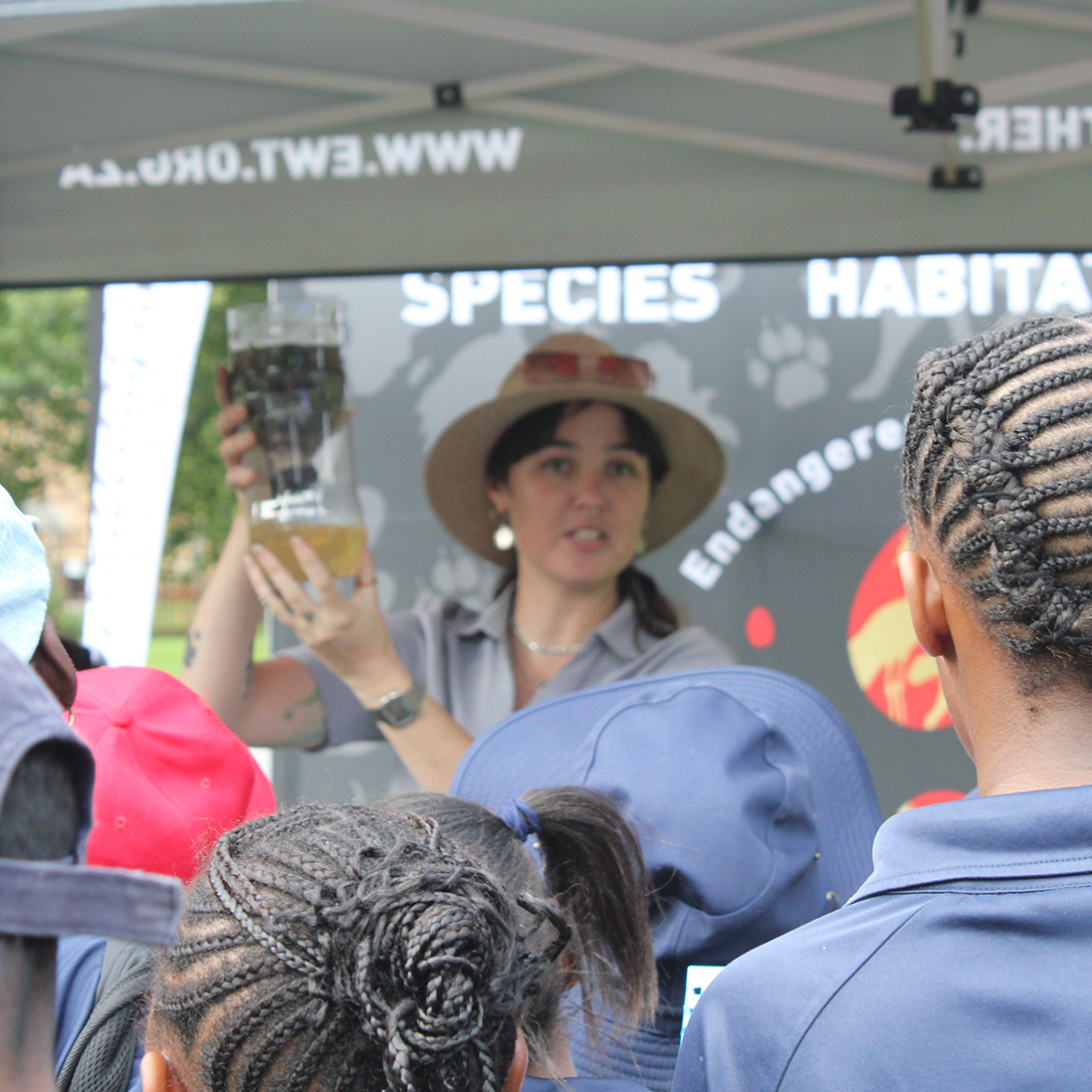 Children learn about water filters during exhibit at Joburg Zoo